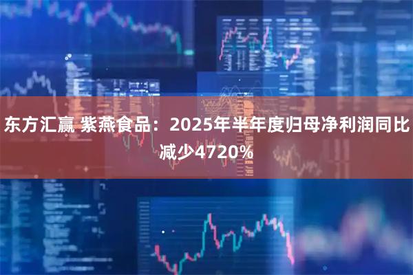 东方汇赢 紫燕食品:2025年半年度归母净利润同比减少4720%